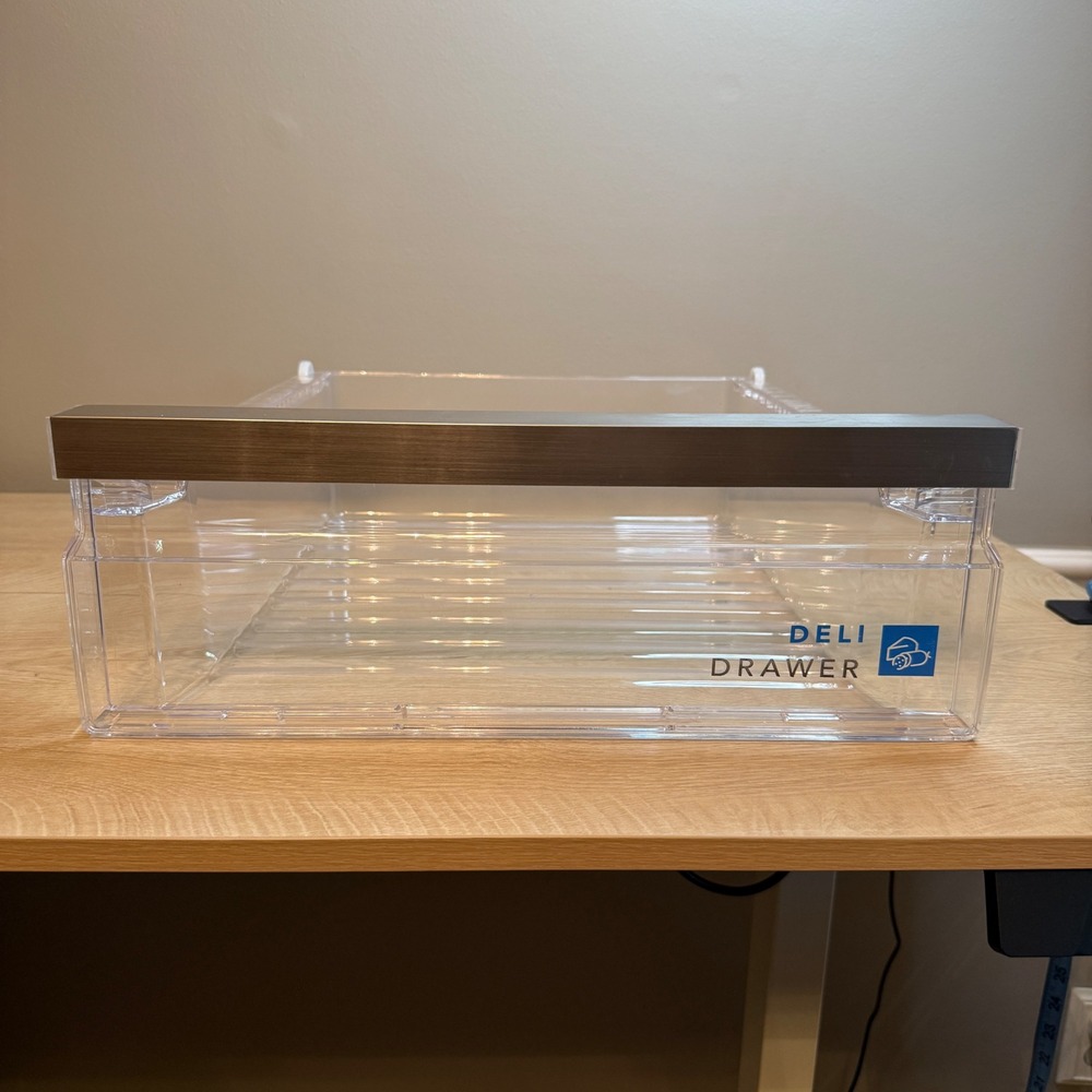 Frigidaire Refrigerator Deli Drawer Pan Assembly 5304526929 Clear Silver Trim